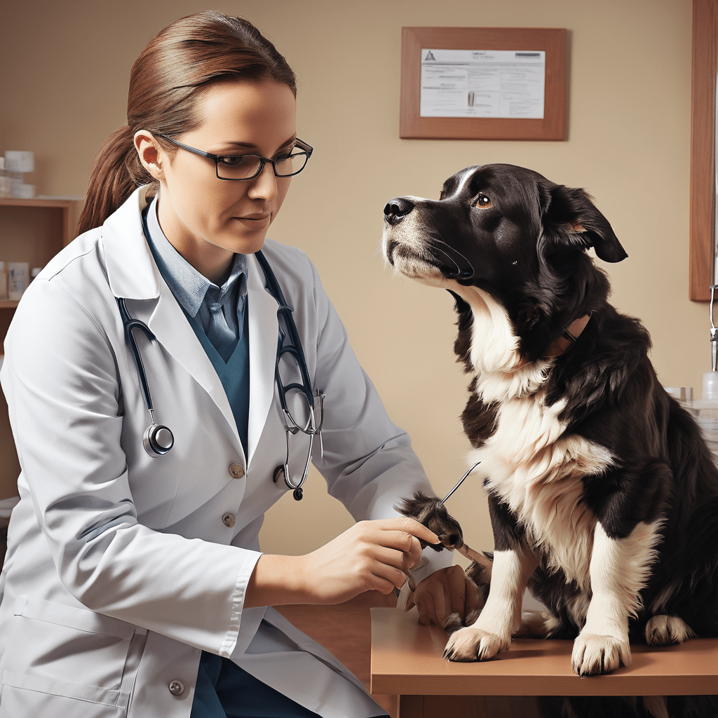 Chihuahua at a veterinarian clinic with a veterinarian