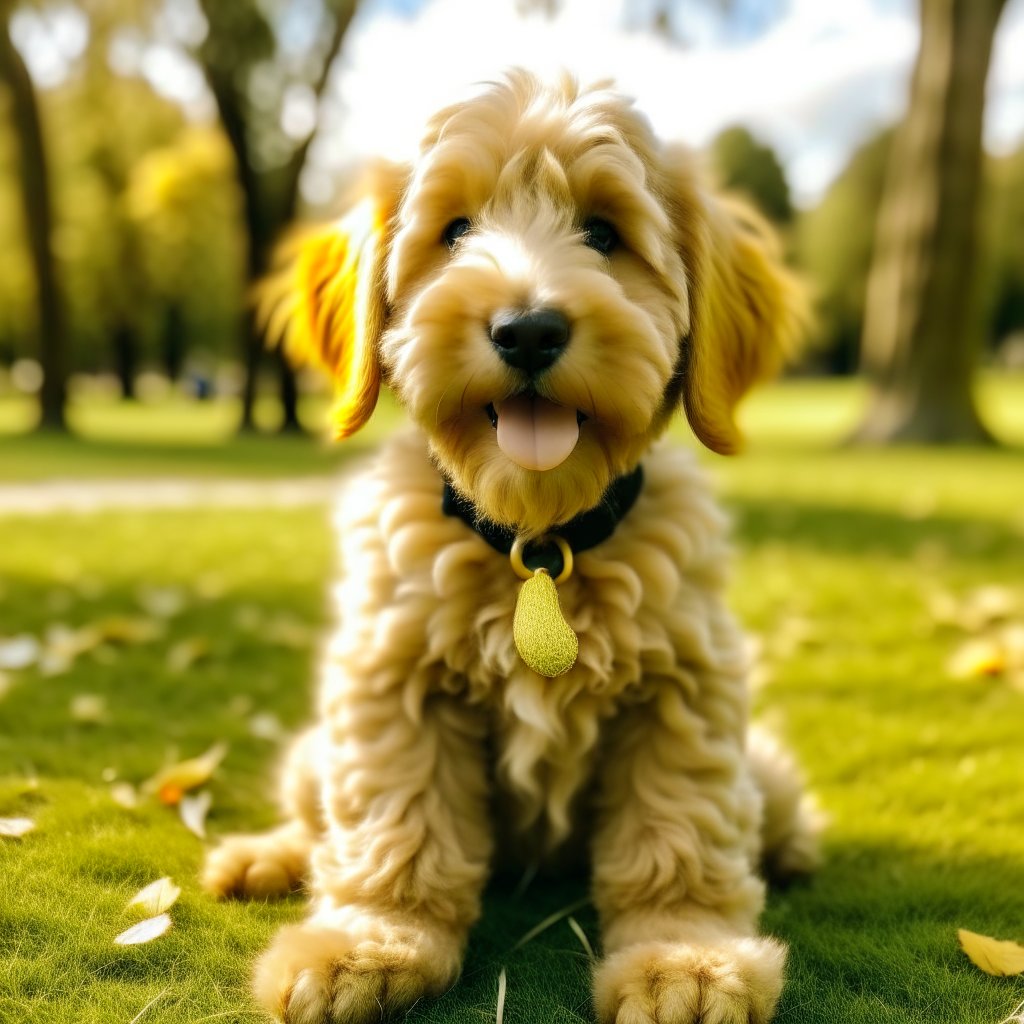 Goldendoodle Puppy Socializing at the Park