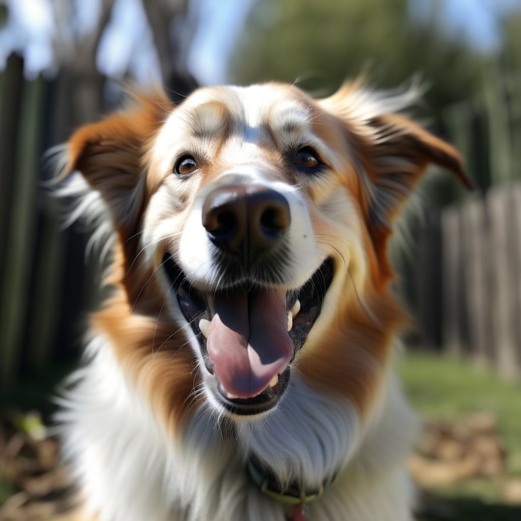 A happy dog with clean fur after sap removal.